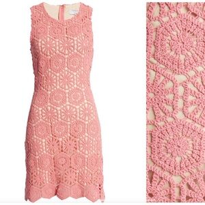 NWT Pink adelyn rae Eunie Crochet Dress-Size Small
